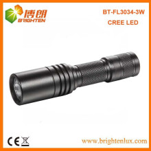 Factory Supply CE ROHS EDC Best Aluminium Small Powerful 3w Cree Pocket Led Flashlight avec 1 * aa ou 14500 Dry Battery